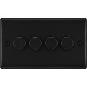 BG Electrical Nexus Metal Matt Black - Quadruple 2 way push 200W