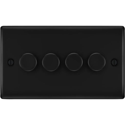 BG Electrical Nexus Metal Matt Black - Quadruple 2 way push 200W