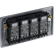 BG Electrical Nexus Metal Matt Black - Quadruple 2 way push 200W