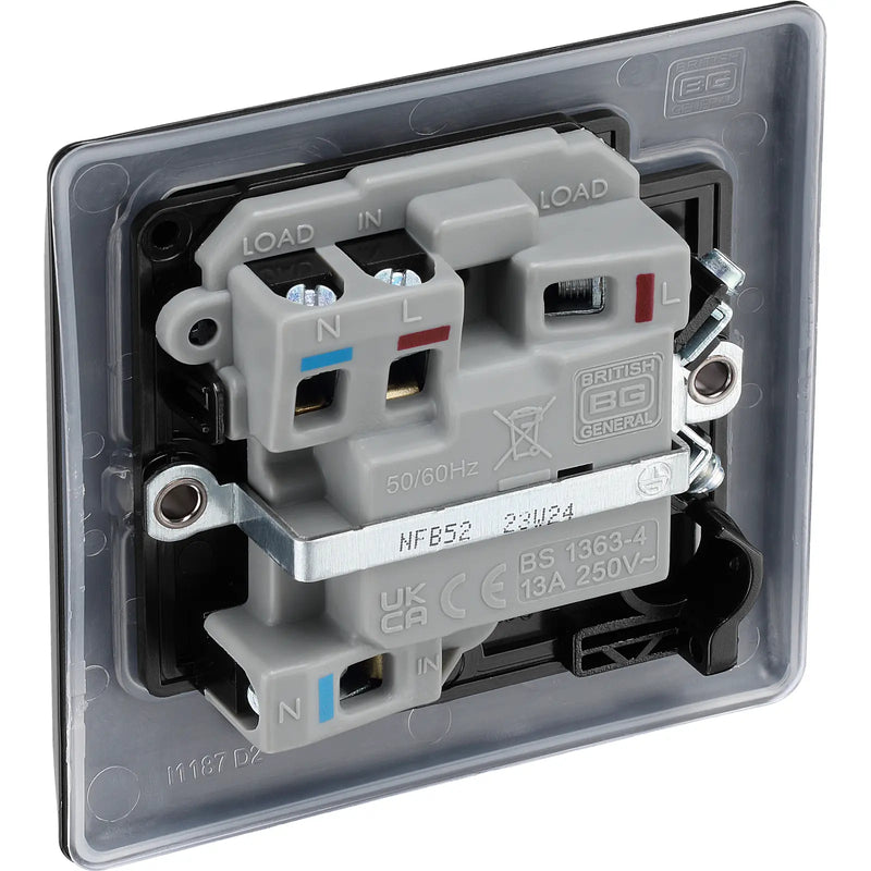 BG Electrical Nexus Metal Matt Black - Switched and fused with indicator