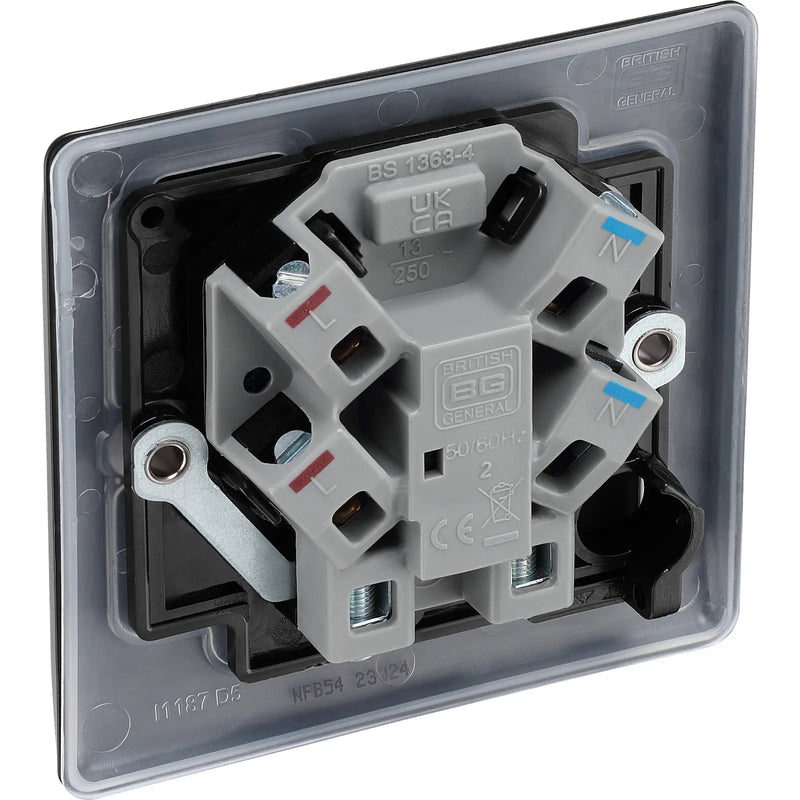 BG Electrical Nexus Metal Matt Black - Unswitched and fused