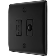 BG Electrical Nexus Metal Matt Black - Unswitched and fused with flex outlet