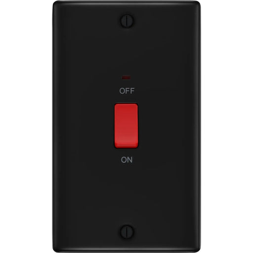 BG Electrical Nexus Metal Matt Black - 45A, double pole, large plate, with indicator
