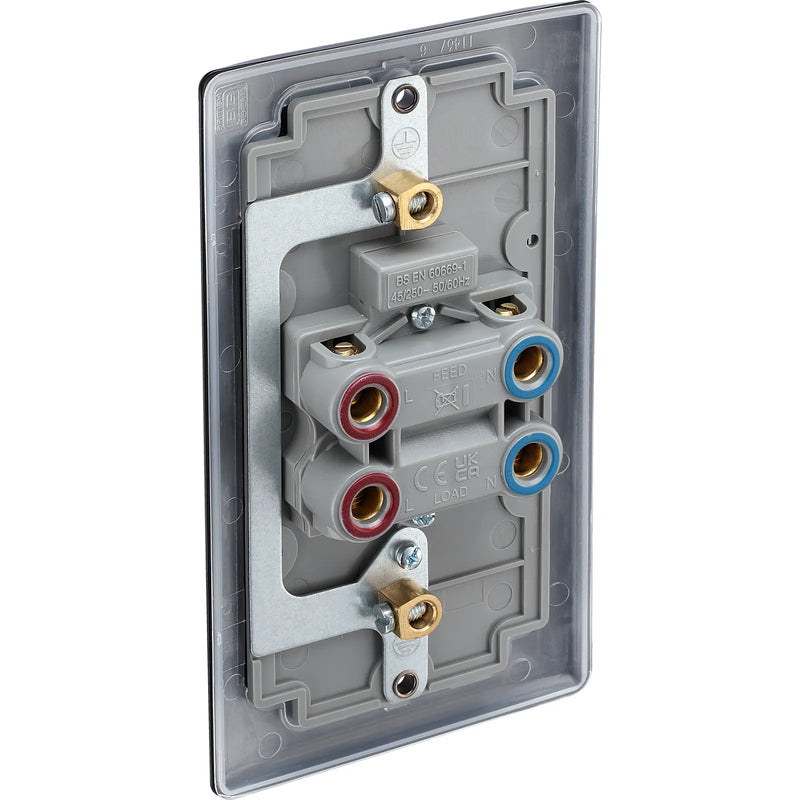 BG Electrical Nexus Metal Matt Black - 45A, double pole, large plate, with indicator