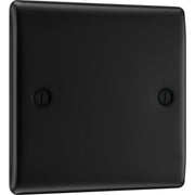 BG Electrical Nexus Metal Matt Black - Single, blank plate