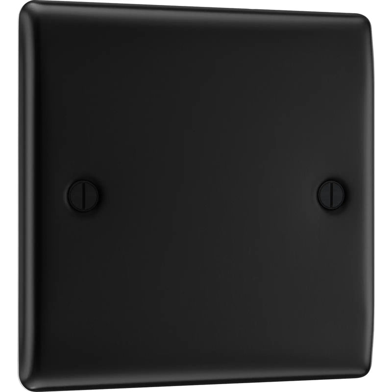 BG Electrical Nexus Metal Matt Black - Single, blank plate