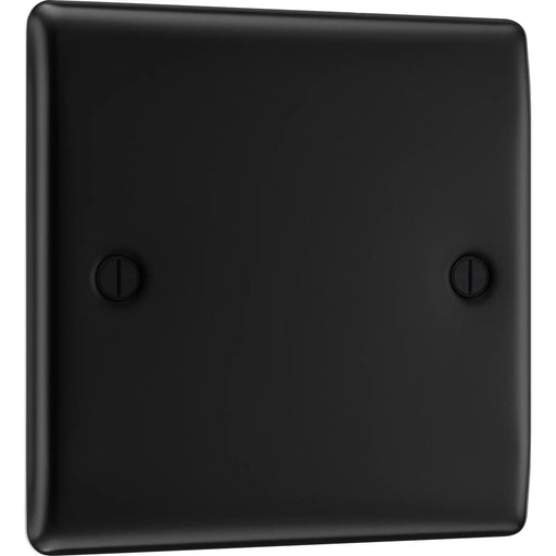 BG Electrical Nexus Metal Matt Black - Single, blank plate