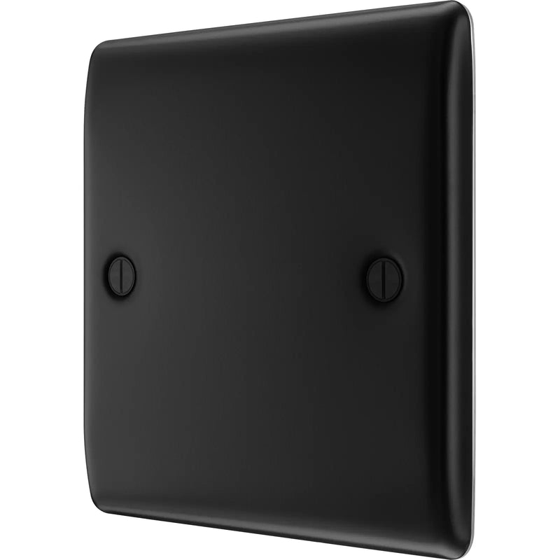 BG Electrical Nexus Metal Matt Black - Single, blank plate