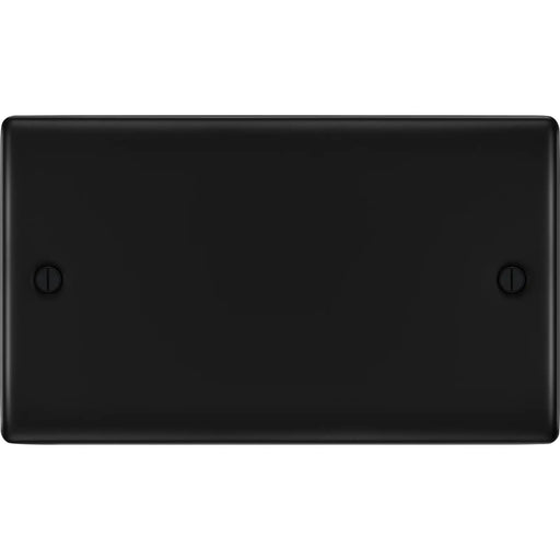 BG Electrical Nexus Metal Matt Black - Double, blank plate