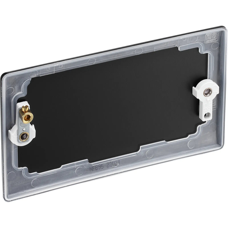 BG Electrical Nexus Metal Matt Black - Double, blank plate