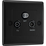BG Electrical Nexus Metal Matt Black - Triple TV/FM/SAT triplex - screened