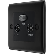 BG Electrical Nexus Metal Matt Black - Triple TV/FM/SAT triplex - screened