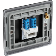 BG Electrical Nexus Metal Matt Black - Single, telephone socket, secondary