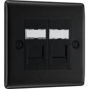 BG Electrical Nexus Metal Matt Black - Double, RJ45 data socket