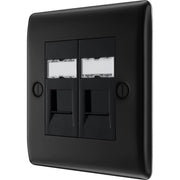 BG Electrical Nexus Metal Matt Black - Double, RJ45 data socket