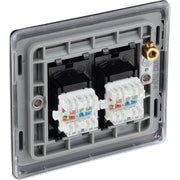 BG Electrical Nexus Metal Matt Black - Double, RJ45 data socket