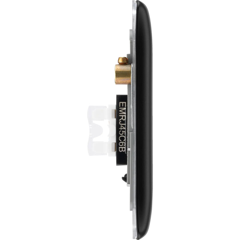 BG Electrical Nexus Metal Matt Black - Double, RJ45 data socket