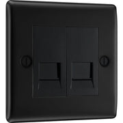 BG Electrical Nexus Metal Matt Black - Double telephone socket, master