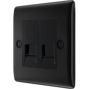 BG Electrical Nexus Metal Matt Black - Double telephone socket, master