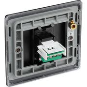BG Electrical Nexus Metal Matt Black - Single, RJ11 telephone socket