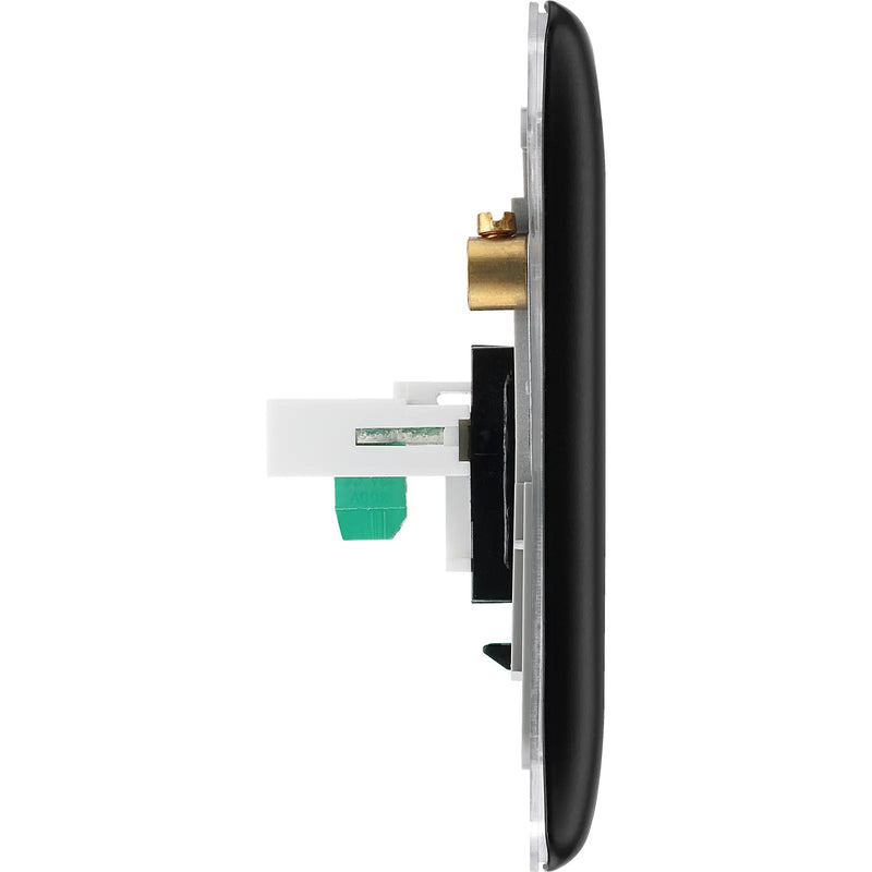 BG Electrical Nexus Metal Matt Black - Single, RJ11 telephone socket
