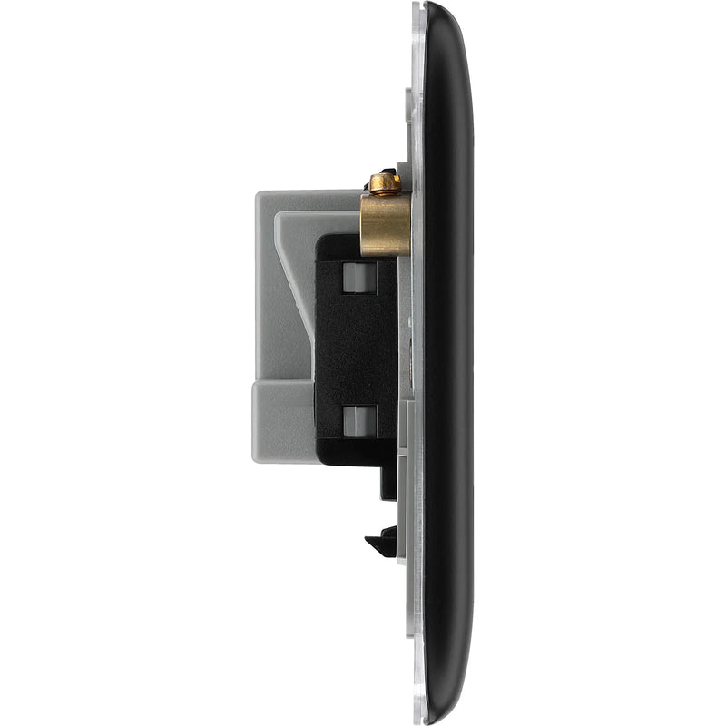 BG Electrical Nexus Metal Matt Black - Single unswitched, double pole