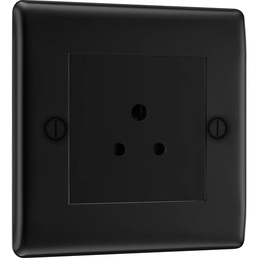 BG Electrical Nexus Metal Matt Black - 2A, Single, unswitched, round pin
