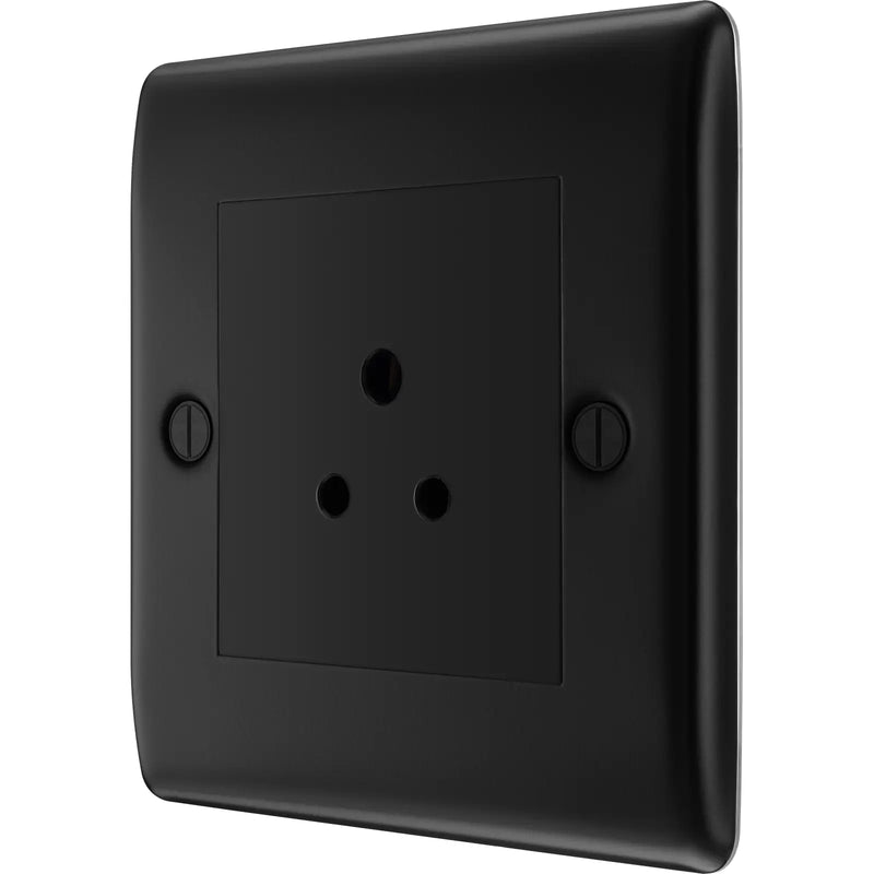 BG Electrical Nexus Metal Matt Black - 2A, Single, unswitched, round pin