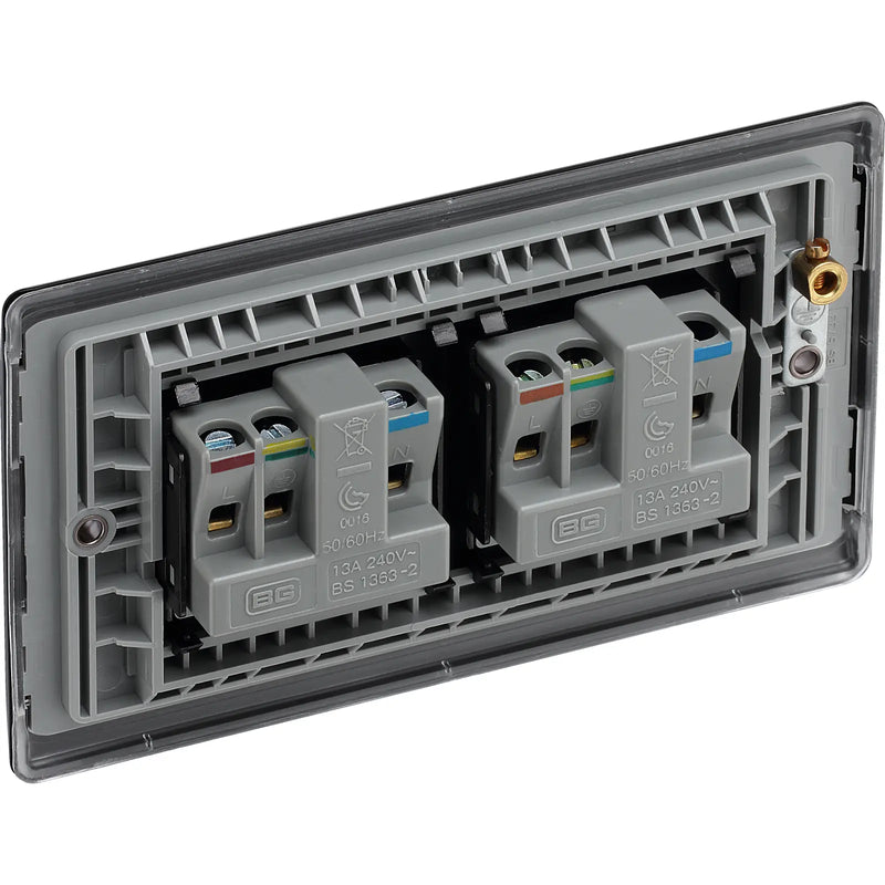 BG Electrical Nexus Metal Matt Black - Double unswitched, double pole