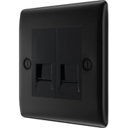 BG Electrical Nexus Metal Matt Black - Double, RJ11 telephone socket