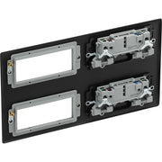 BG Electrical Nexus Metal Matt Black - 2 x double, switched, double pole, 8 Euro Module