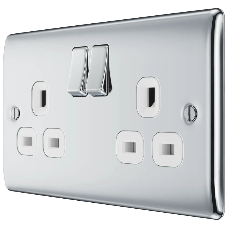 BG Electrical Nexus Metal Polished Chrome - Double, switched, double pole