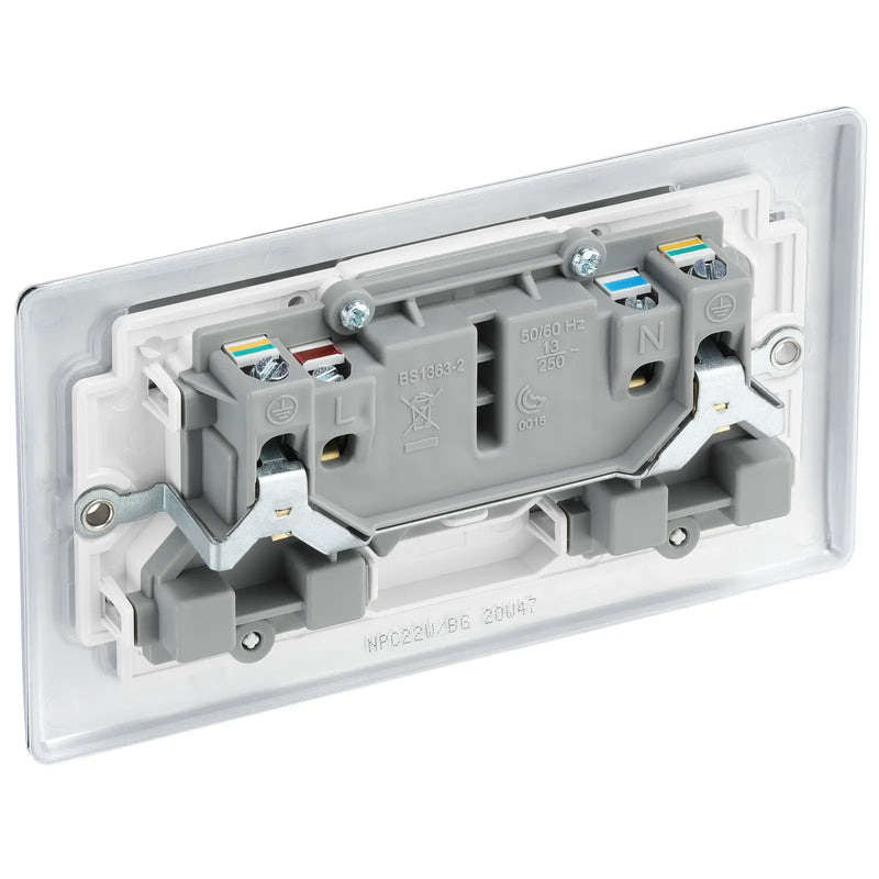 BG Electrical Nexus Metal Polished Chrome - Double, switched, double pole