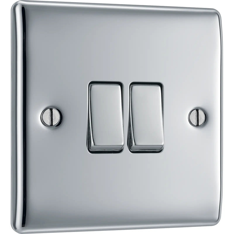 BG Electrical Nexus Metal Polished Chrome - Double, 2 way switch