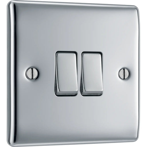 BG Electrical Nexus Metal Polished Chrome - Double, 2 way switch