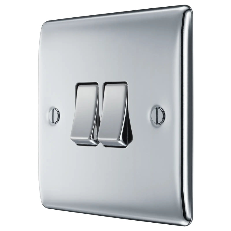 BG Electrical Nexus Metal Polished Chrome - Double, 2 way switch
