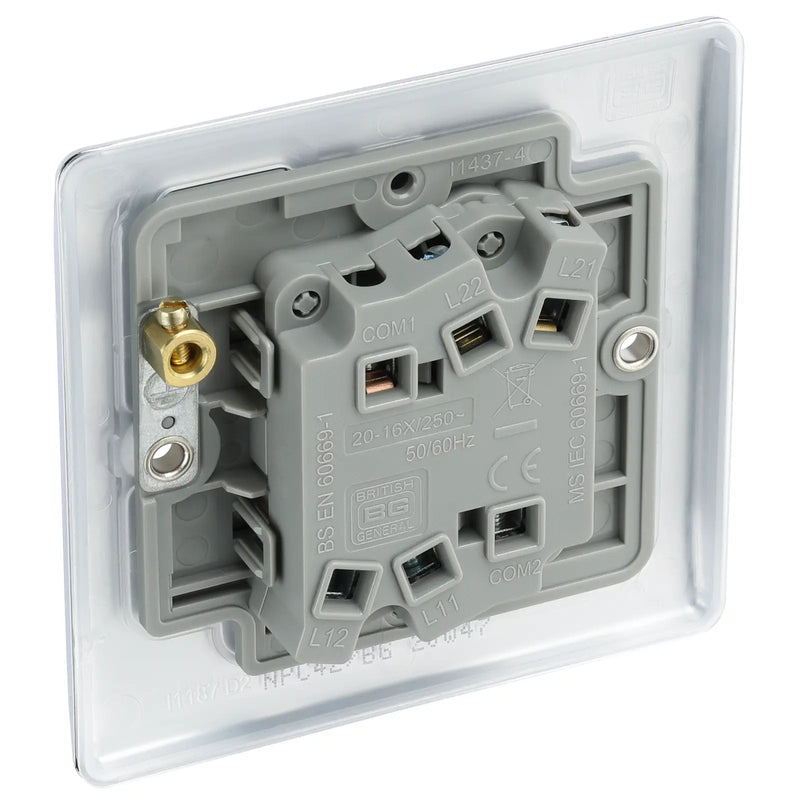 BG Electrical Nexus Metal Polished Chrome - Double, 2 way switch