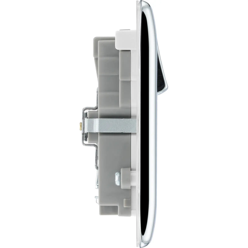 BG Electrical Nexus Metal Polished Chrome - Double switched single pole, with USB A + C (22W)