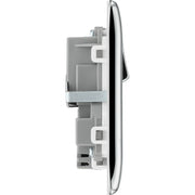 BG Electrical Nexus Metal Polished Chrome - Double switched single pole, with USB A + C (12W)