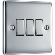 BG Electrical Nexus Metal Polished Chrome - Triple, 2 way switch