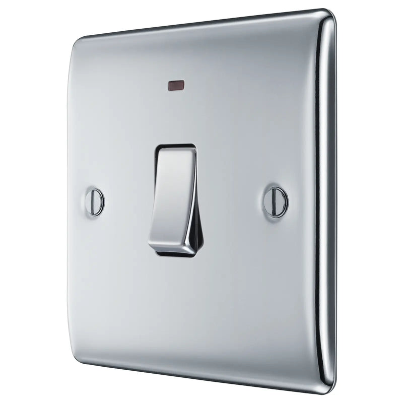 BG Electrical Nexus Metal Polished Chrome - 20A, double pole, with indicator