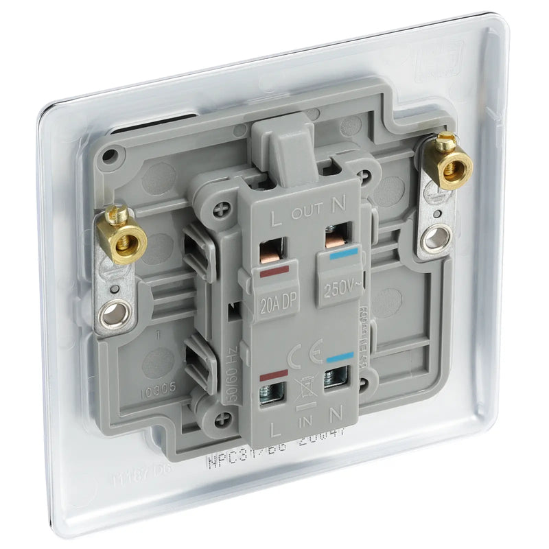 BG Electrical Nexus Metal Polished Chrome - 20A, double pole, with indicator