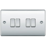 BG Electrical Nexus Metal Polished Chrome - Quadruple, 2 way switch