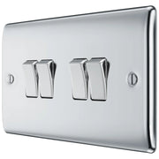 BG Electrical Nexus Metal Polished Chrome - Quadruple, 2 way switch