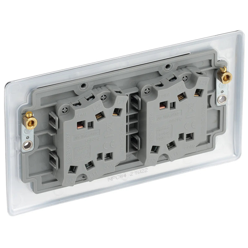 BG Electrical Nexus Metal Polished Chrome - Quadruple, 2 way switch