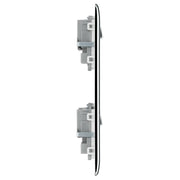 BG Electrical Nexus Metal Polished Chrome - Combination plate, 2 x double socket, 8 module aperture