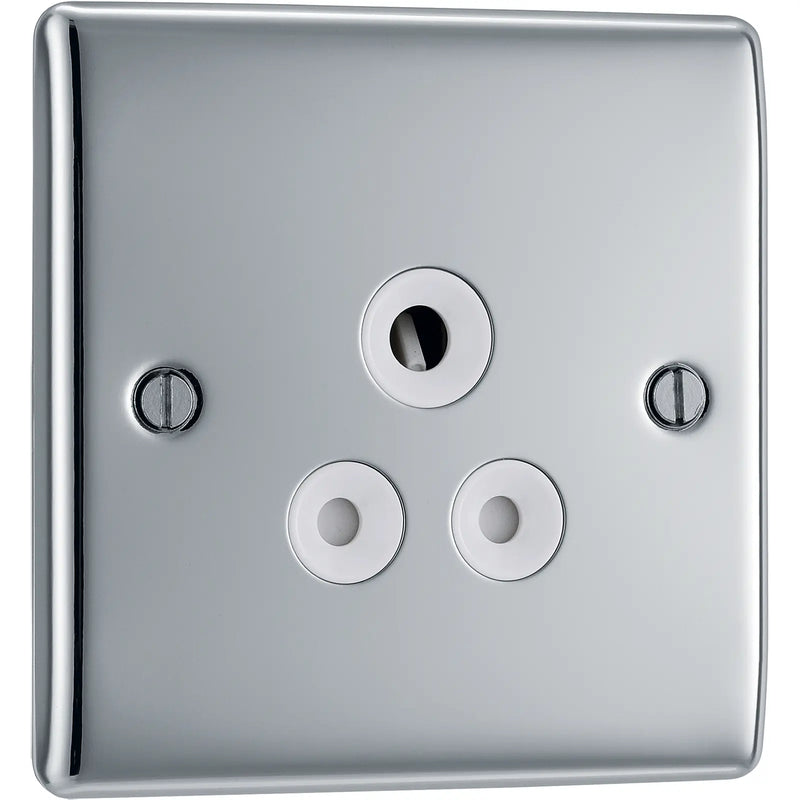 BG Electrical Nexus Metal Polished Chrome - 5A, single, unswitched, round pin