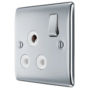 BG Electrical Nexus Metal Polished Chrome - 15A, single, switched, round pin