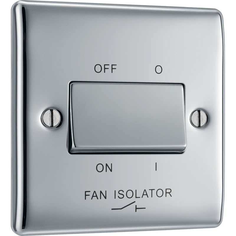 BG Electrical Nexus Metal Polished Chrome - Triple pole fan isolator