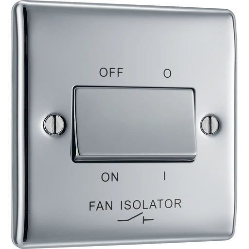 BG Electrical Nexus Metal Polished Chrome - Triple pole fan isolator